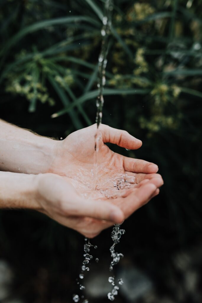 hand cupping water