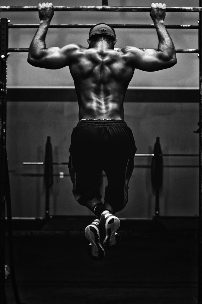 man doing pull ups