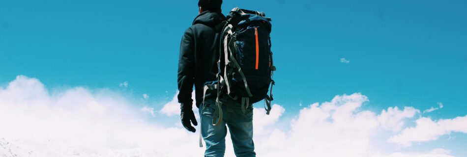 man with a backpack travelling